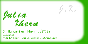 julia khern business card